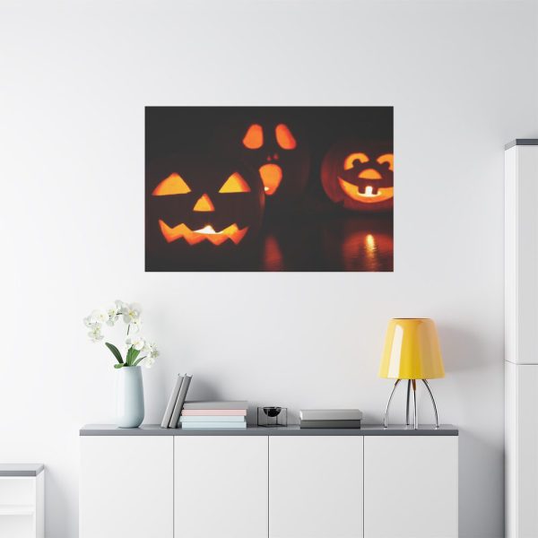 91638-72.jpg Halloween Pumpkin With Candles Inside Standard Canvas