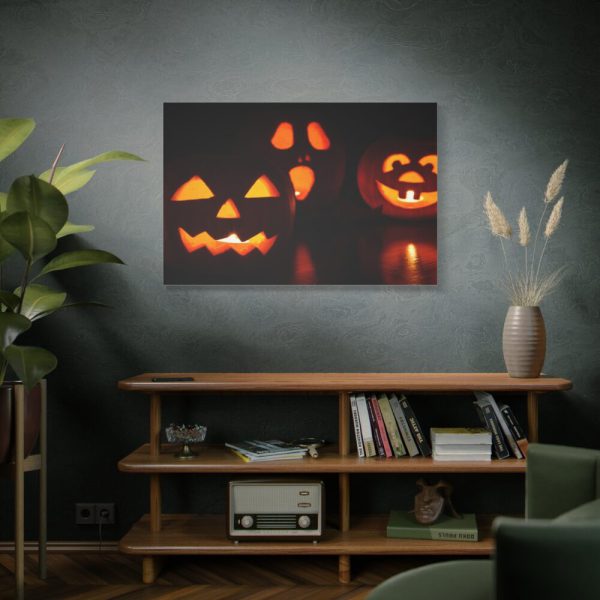 91638-74.jpg Halloween Pumpkin With Candles Inside Standard Canvas