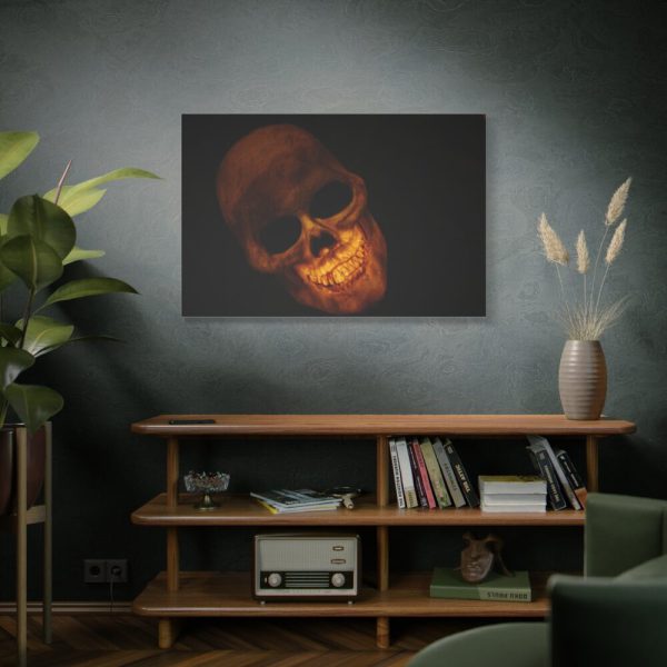 91638-79.jpg Human Skull in Dark Standard Canvas