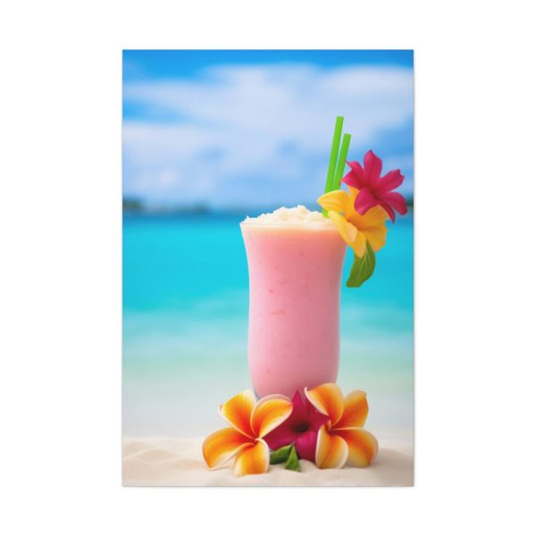 91655-191.jpg Tropical Colorful Drink on the White Sand Beach Standard Canvas