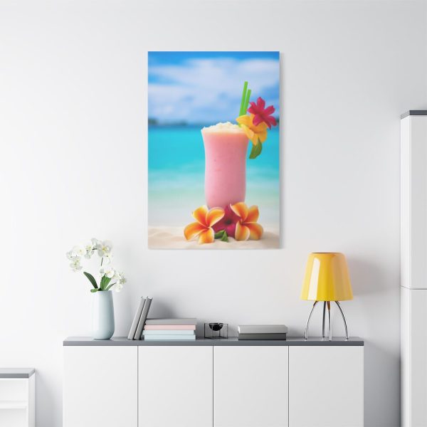 91655-192.jpg Tropical Colorful Drink on the White Sand Beach Standard Canvas