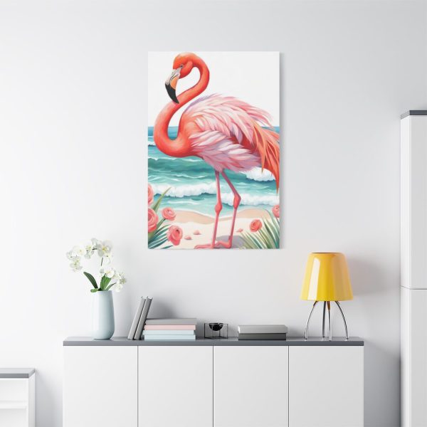 Flamingo On Tropical Beach Standard Canvas