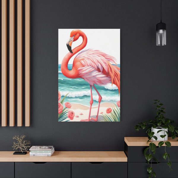 Flamingo On Tropical Beach Standard Canvas