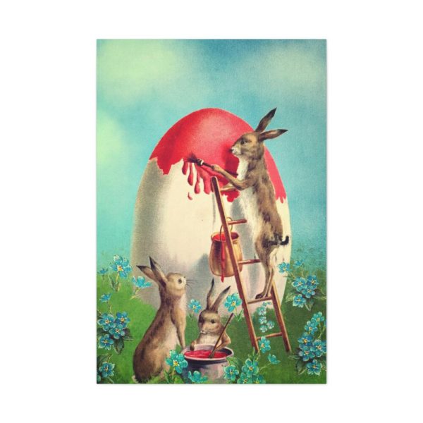 91655-61.jpg Easter Bunny Paints Eggs Standard Canvas