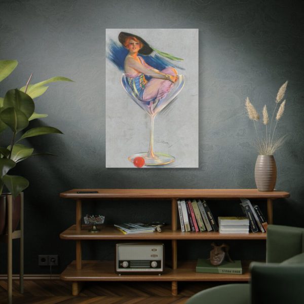 91655-94.jpg Glamorous Woman in a Wine Glass Standard Canvas