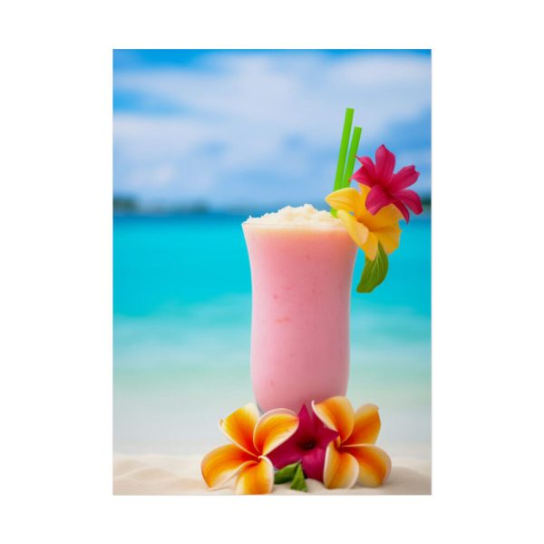 92389.jpg Tropical Colorful Drink on the White Sand Beach Poster