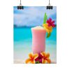 92391-1.jpg Tropical Colorful Drink on the White Sand Beach Poster