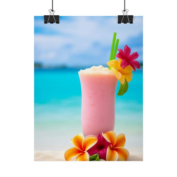 92391-1.jpg Tropical Colorful Drink on the White Sand Beach Poster