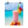 92392-1.jpg Tropical Colorful Drink on the White Sand Beach Poster