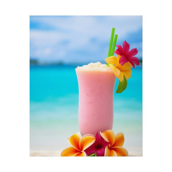 92392.jpg Tropical Colorful Drink on the White Sand Beach Poster