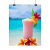 92395-1.jpg Tropical Colorful Drink on the White Sand Beach Poster