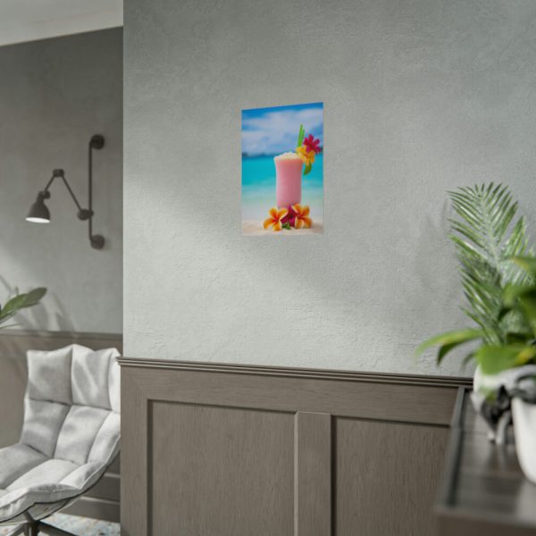 92397-4.jpg Tropical Colorful Drink on the White Sand Beach Poster