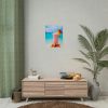 92398-3.jpg Tropical Colorful Drink on the White Sand Beach Poster