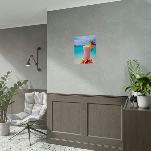 92398-4.jpg Tropical Colorful Drink on the White Sand Beach Poster