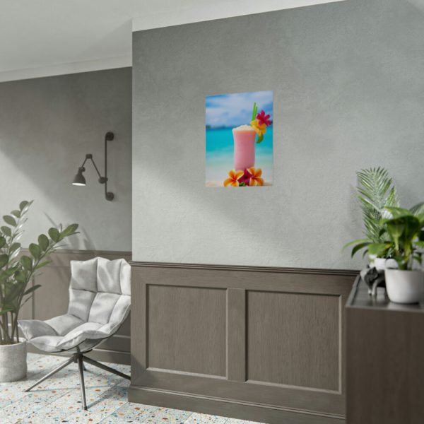92400-4.jpg Tropical Colorful Drink on the White Sand Beach Poster