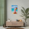 92402-3.jpg Tropical Colorful Drink on the White Sand Beach Poster