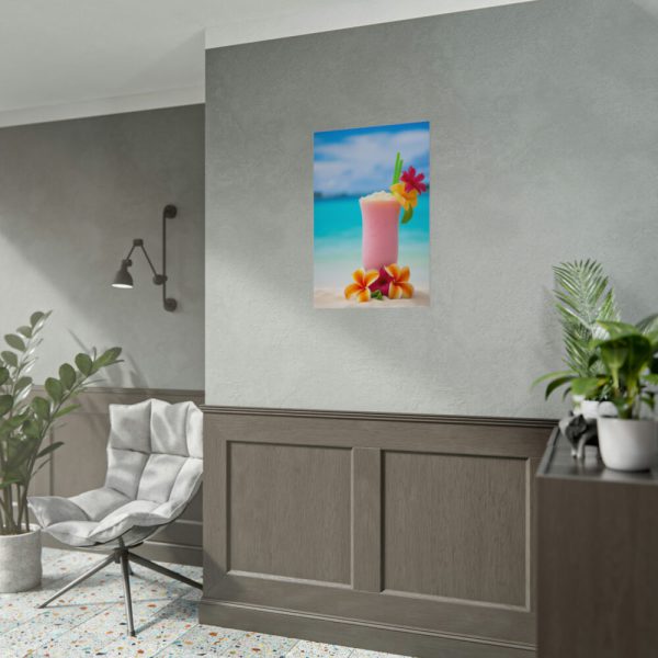 92403-4.jpg Tropical Colorful Drink on the White Sand Beach Poster