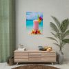 92404-8.jpg Tropical Colorful Drink on the White Sand Beach Poster