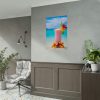 92406-9.jpg Tropical Colorful Drink on the White Sand Beach Poster