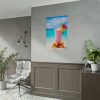 92407-4.jpg Tropical Colorful Drink on the White Sand Beach Poster