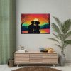 92408-108.jpg Romantic Couple Sunset Silhouette Poster