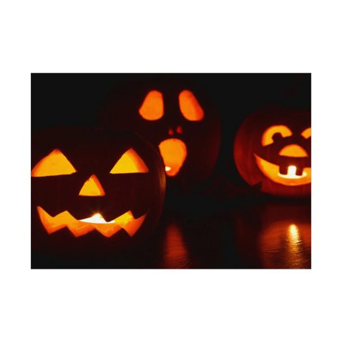 Halloween Pumpkin With Candles Inside Poster