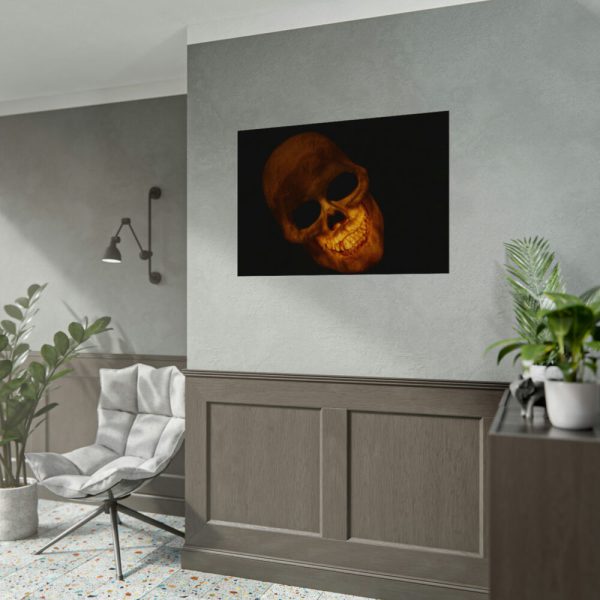 92408-119.jpg Human Skull in Dark Poster