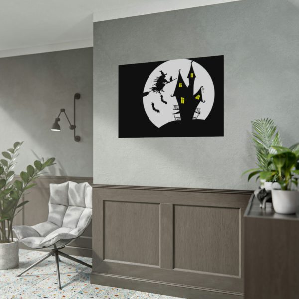Witch Flying in Dark Poster