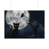 92408-166.jpg Cat and Full Moon Poster
