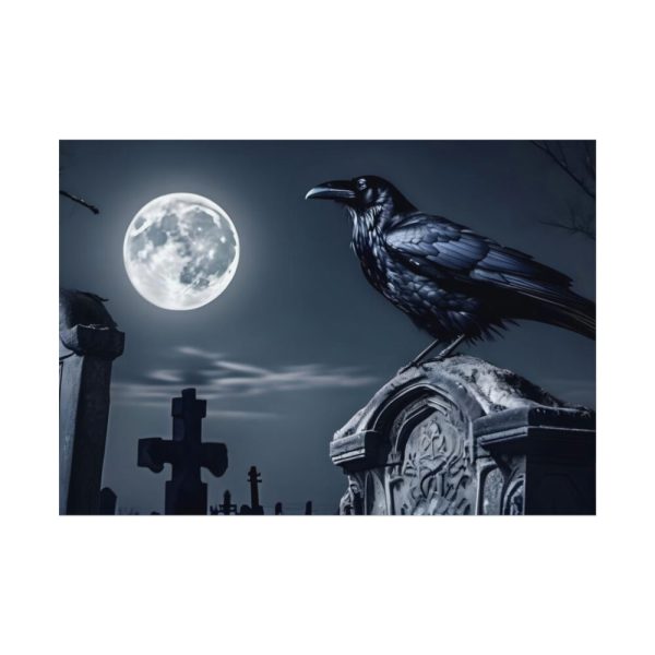 92408-195.jpg Raven Crow Gravestones Full Moon Poster