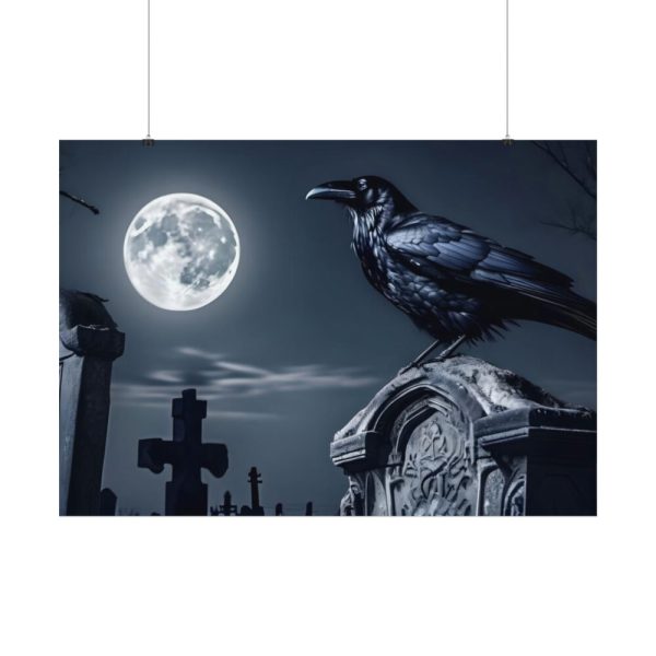92408-196.jpg Raven Crow Gravestones Full Moon Poster