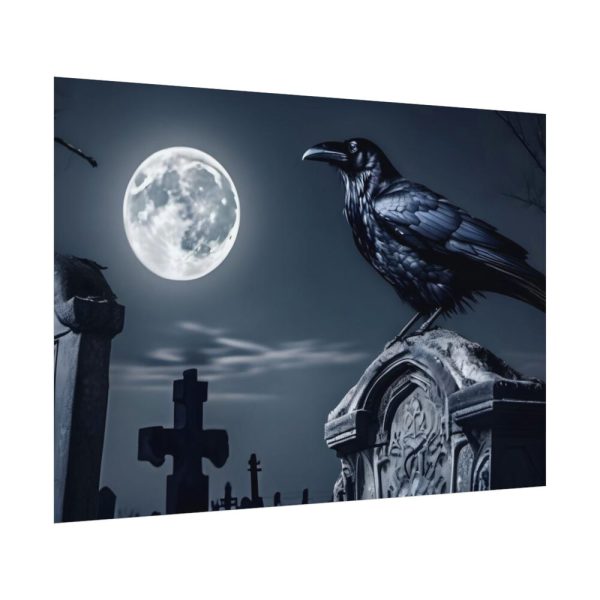 92408-197.jpg Raven Crow Gravestones Full Moon Poster
