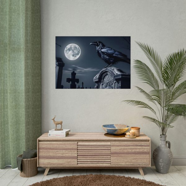 92408-198.jpg Raven Crow Gravestones Full Moon Poster