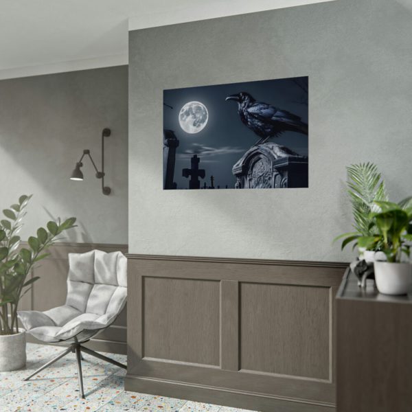 92408-199.jpg Raven Crow Gravestones Full Moon Poster