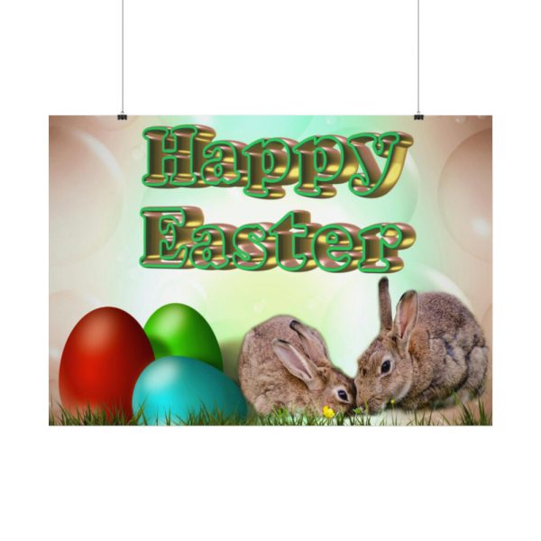 92408-236.jpg Two Easter Bunny with Eggs Poster