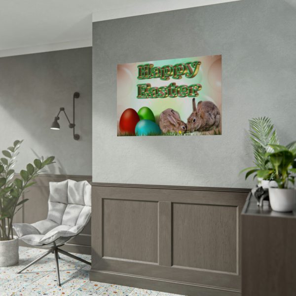 92408-239.jpg Two Easter Bunny with Eggs Poster