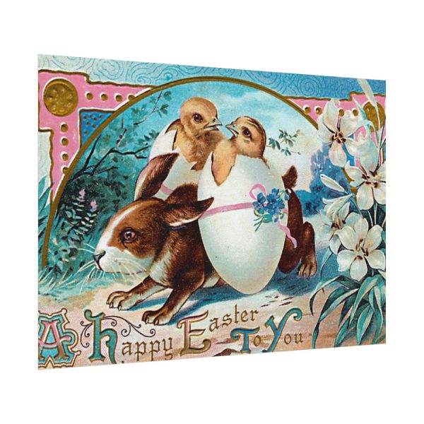 92408-262.jpg Vintage Easter Bunny Chick Poster