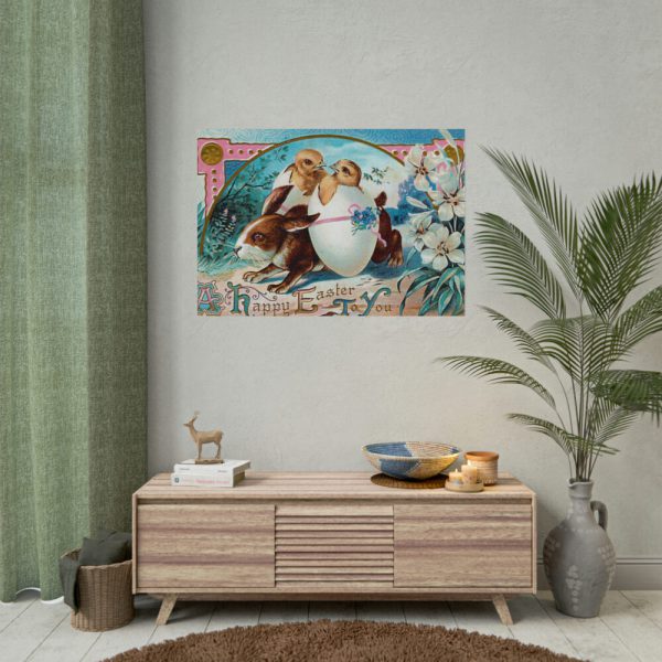 92408-263.jpg Vintage Easter Bunny Chick Poster