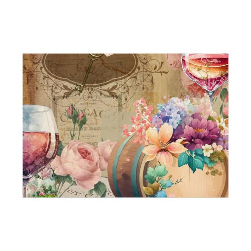 Vintage Watercolor Wine Barrel Poster