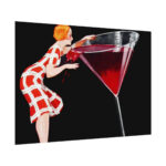 Woman Drinks From Large Wine Glass Poster - Image 3