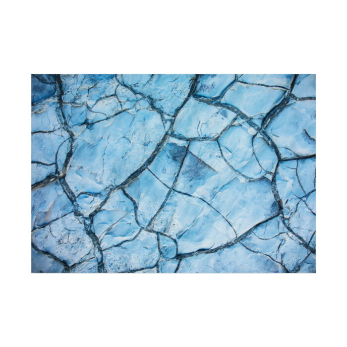 Blue Cracked Ground Texture Poster - Image 1