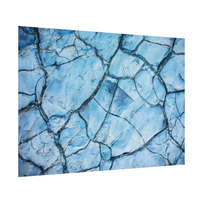 Blue Cracked Ground Texture Poster - Image 3