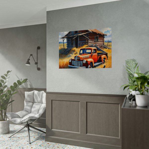 92408-59.jpg Old Red Truck Watercolor Poster