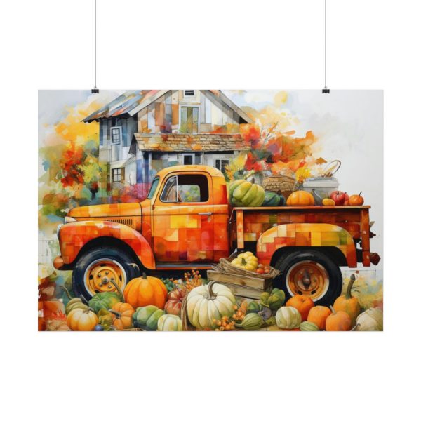 92408-61.jpg Autumn Pumpkin Truck Calendar Art Poster