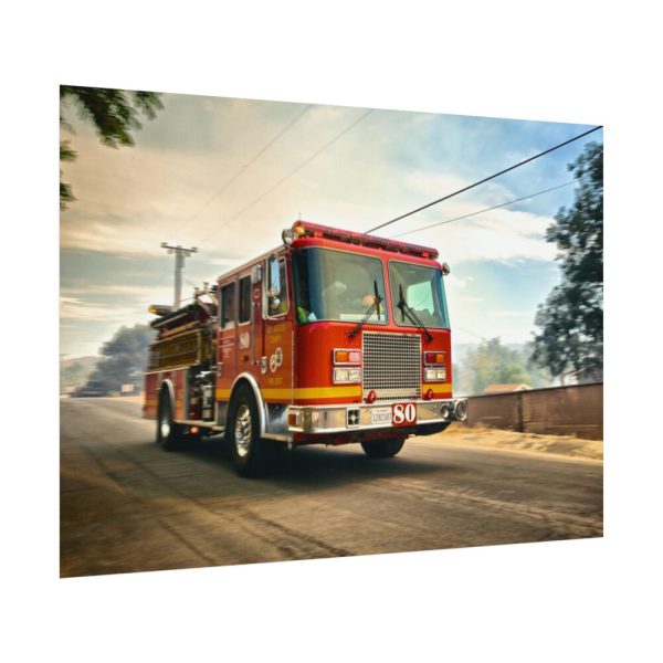Speeding Fire Truck Poster