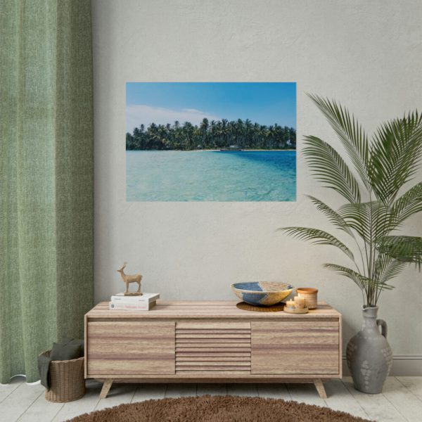 92408-678.jpg Boat Moored at an Island Poster