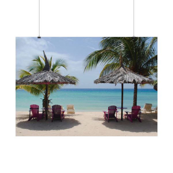 Sunny Beach With Palm Tree Poster