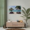 Sunny Beach With Palm Tree Poster