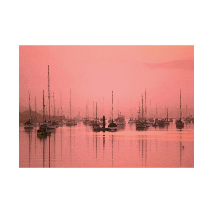 Pink Photo With Boats Poster - Image 1
