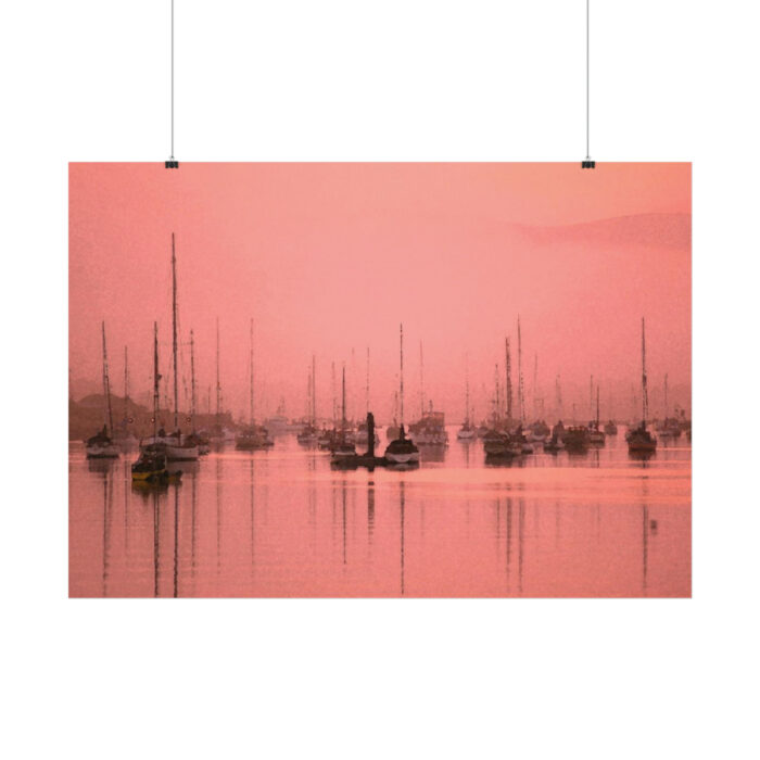 Pink Photo With Boats Poster - Image 2